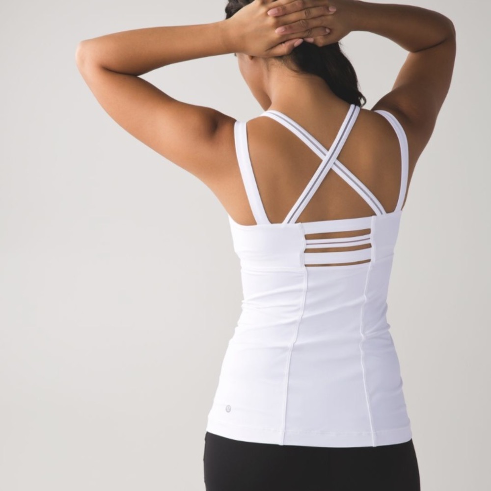 Happy strap white Lululemon yoga top